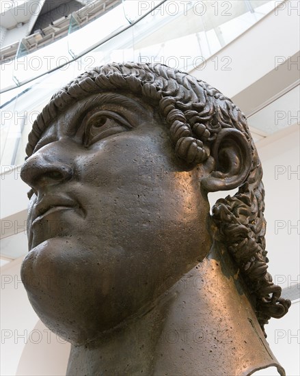 ITALY, Lazio, Rome, Capitoline Museum Palazzo Dei Conservatore Colossal bronze head of Constantine from the 4th Century