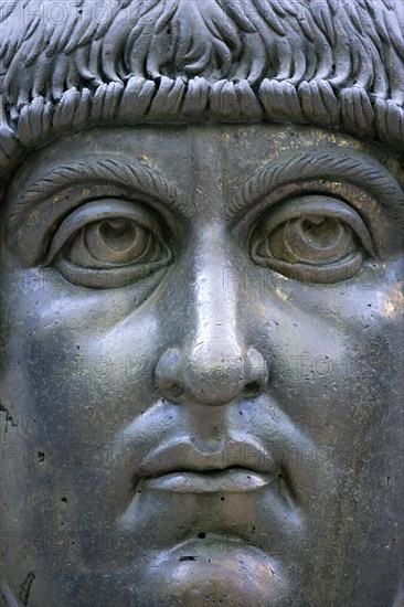 ITALY, Lazio, Rome, Capitoline Museum Palazzo Dei Conservatore Colossal bronze head of Constantine from the 4th Century