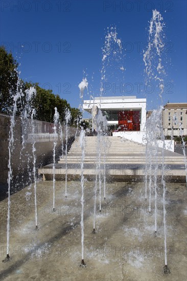 ITALY, Lazio, Rome, Lazio Fountains in front of the Ara Pacis The Altar of Peace a monument from 13 BC celebrating the peace created in the Mediteranean by Emperor Augustus after his victorious campaigns in Gaul and Spain