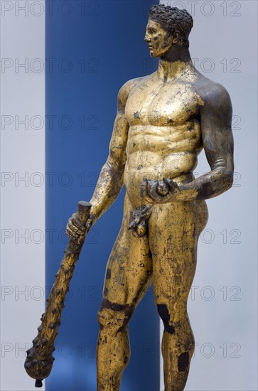 ITALY, Lazio, Rome, The Palazzo dei Conservatori part of the Capitoline Museum with the gilded bronze cult Statue of Hercules of The Forum Boarium