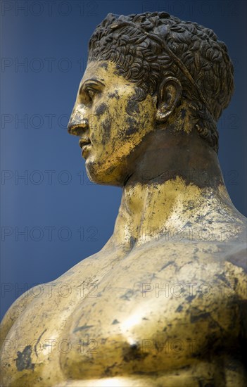 ITALY, Lazio, Rome, The Palazzo dei Conservatori part of the Capitoline Museum with the gilded bronze cult Statue of Hercules of The Forum Boarium