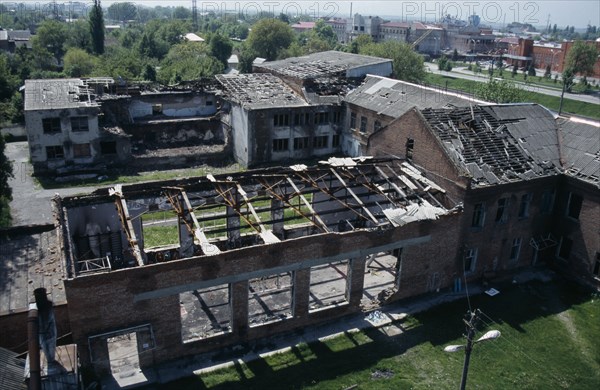 RUSSIA, South, Beslan, "School destroyed during 2004 siege by Chechen rebels demanding an end to the Chechen War, in which hundreds died, the majority  children."