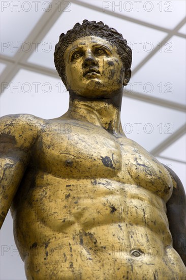 ITALY, Lazio, Rome, The Palazzo dei Conservatori part of the Capitoline Museum with the gilded bronze cult Statue of Hercules of The Forum Boarium