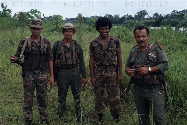 NICARAGUA, La Penca, Sandinista border guards at La Penca