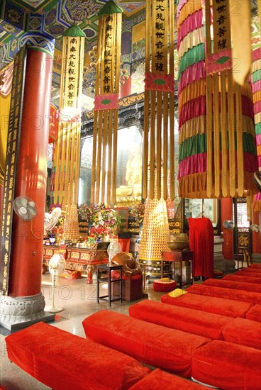 CHINA, Sichuan Province, Chongqing, Arhat Temple interior of main hall. The temple was built 1000 years ago and much of it survived the Cultural Revolution