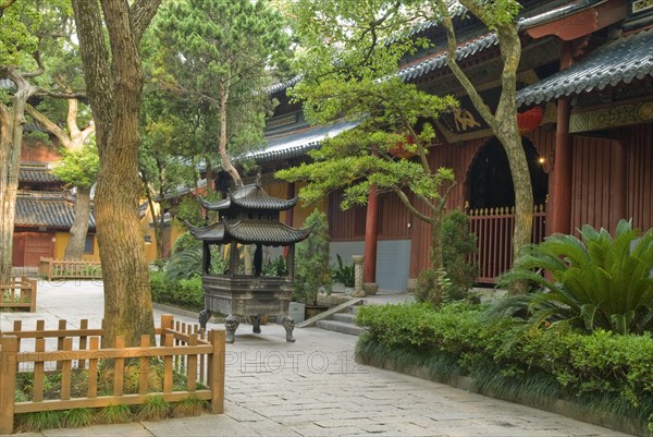 CHINA,  Zhejiang , Putuoshan, Puji Temple outer courtyard. While the temple's origins go back to the Tang dynasty it was completed in 1731 during the Qing dynasty
