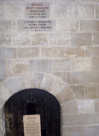 ENGLAND, West Sussex, Shoreham-by-Sea, Entrance to the belfry in St Mary de Haura Church.