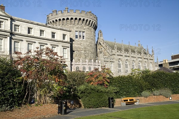 20093550 IRELAND Dublin Dublin Dublin Castle featuring the Norman Record Tower and the Chapel