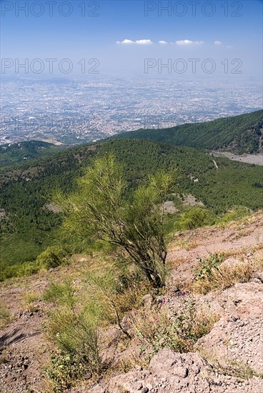 20093672 ITALY Campania Mount Vesuvius View of Naples from the perimeter of the mountain