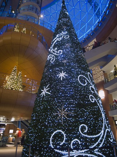 IRELAND, North, Belfast, Victoria Square shopping centre decorated for Christmas.