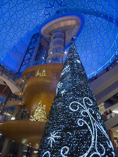 IRELAND, North, Belfast, Victoria Square shopping centre decorated for Christmas.