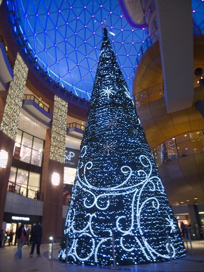 IRELAND, North, Belfast, Victoria Square shopping centre decorated for Christmas.