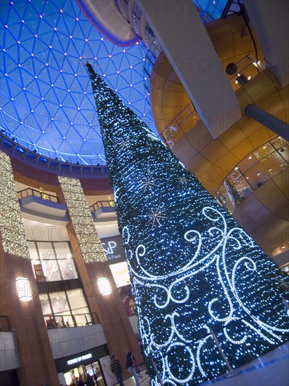 IRELAND, North, Belfast, Victoria Square shopping centre decorated for Christmas.