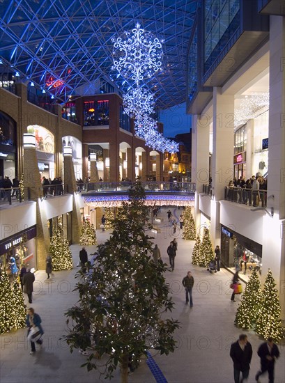 IRELAND, North, Belfast, Victoria Square shopping centre decorated for Christmas.