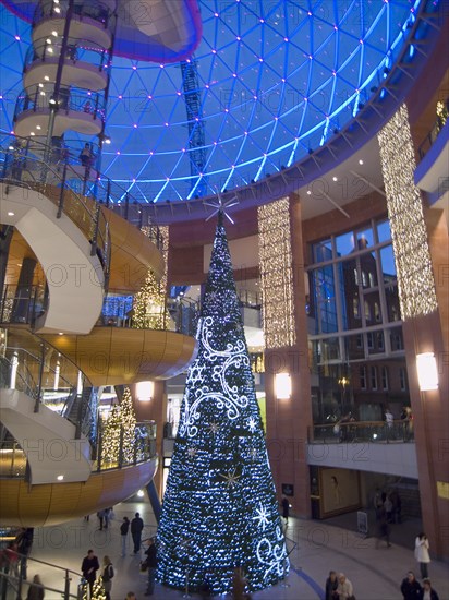 IRELAND, North, Belfast, Victoria Square shopping centre decorated for Christmas.