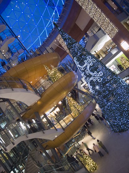 IRELAND, North, Belfast, Victoria Square shopping centre decorated for Christmas.