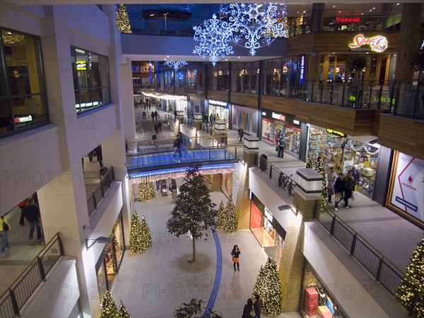 IRELAND, North, Belfast, Victoria Square shopping centre decorated for Christmas.