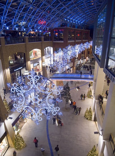 IRELAND, North, Belfast, Victoria Square shopping centre decorated for Christmas.