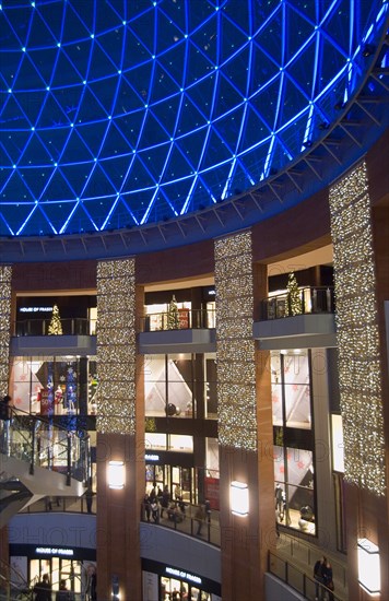 IRELAND, North, Belfast, Victoria Square shopping centre decorated for Christmas.