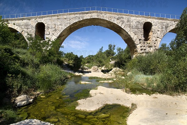 FRANCE, Provence Cote d’Azur, Pont Julien , Arched Roman bridge dating from 27BC / 14 AD