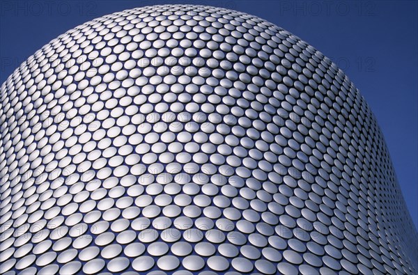 ENGLAND, West Midlands, Birmingham, Selfridges Store at The Bullring Shopping Centre. Exterior detail of the spun aluminium discs.