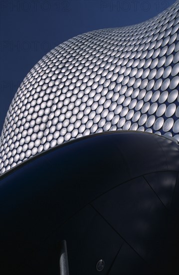 ENGLAND, West Midlands, Birmingham, Selfridges Store at The Bullring Shopping Centre. Exterior detail of the spun aluminium discs.