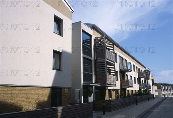 ENGLAND, East Sussex, Brighton, "Modern apartment complex in City Point, a redevelopment of a brown field site next to the main train station."