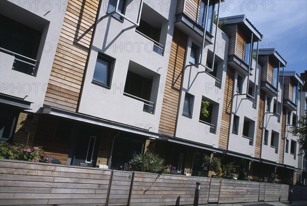 ENGLAND, East Sussex, Brighton, "Modern apartment complex in City Point, a redevelopment of a brown field site next to the main train station."