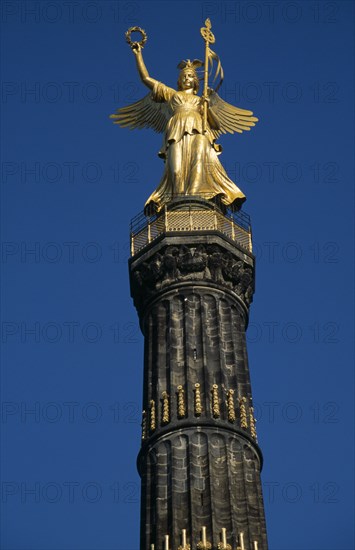 GERMANY, Berlin, Victory Column designed by Heinrich Strack to commemorate the Prussian victory over Denmark with later addition of statue of Viktoria  goddess of victory designed by Friedrich Drake.