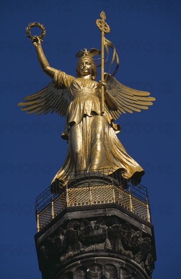GERMANY, Berlin, Victory Column created by Heinrich Strack  to commemorate Prussian victory over Denmark.  Statue of Viktoria  goddess of victory designed by Friedrich Drake.