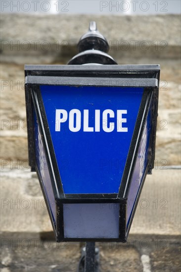 ENGLAND, County Durham, Stanhope, Police light outside police station