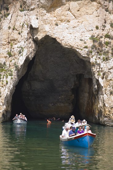 MALTA, Gozo, Dwejra, "Tourists visiting the Inland Sea, Il-Qawra."