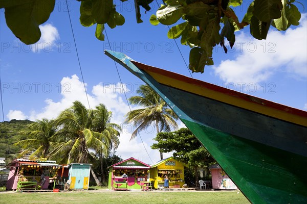 WEST INDIES, St Vincent & The Grenadines, Union Island, The fruit and vegetable market in Mulzac Square in the capital Clifton.