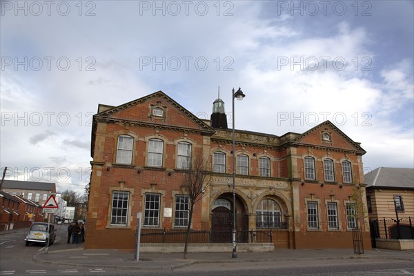 IRELAND, North, Belfast, "Falls Road, Carnegie Library on the corner of Sevastapol Street next to the Sinn Fein headquarters."