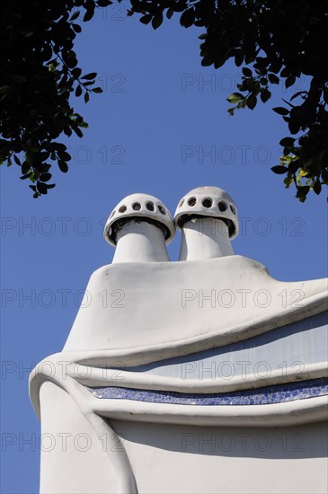 USA, California, Los Angeles, "Chimney detail, O'Neill house, 507 Rodeo Drive, Beverly Hills"