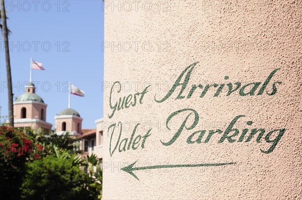 USA, California, Los Angeles, "Hotel signs, Beverly Hills Hotel"