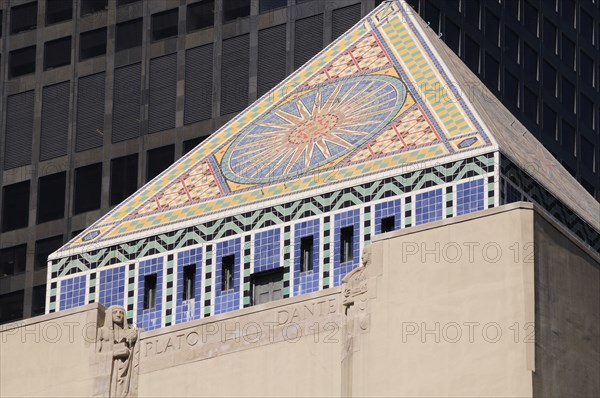 USA, California, Los Angeles, "Pyramid roof, LA Central library"