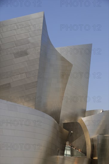 USA, California, Los Angeles, Architectural detail of Walt Disney Concert Hall. Designed by Frank Gehry.