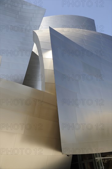 USA, California, Los Angeles, Architectural detail of Walt Disney Concert Hall. Designed by Frank Gehry.