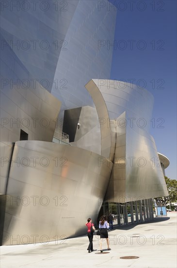 USA, California, Los Angeles, Architectural detail of Walt Disney Concert Hall. Designed by Frank Gehry.