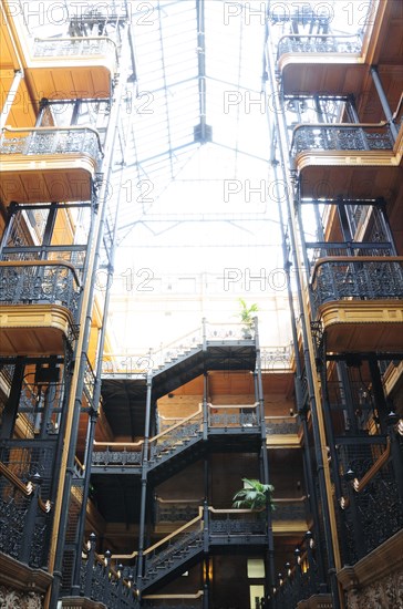 USA, California, Los Angeles, Interior of Bradbury Building used a a set for the movie Blad Runner.