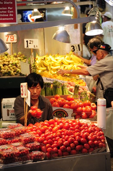 USA, California, Los Angeles, Central Market scene