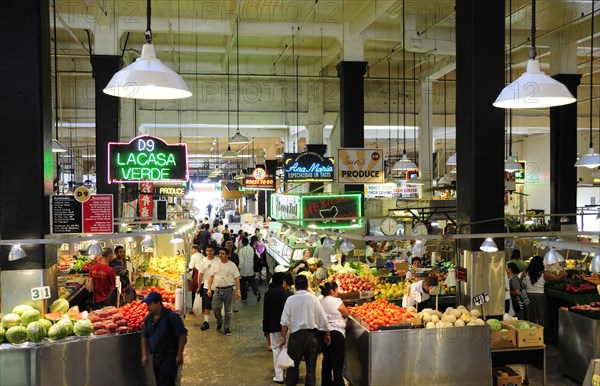 USA, California, Los Angeles, Central Market scene