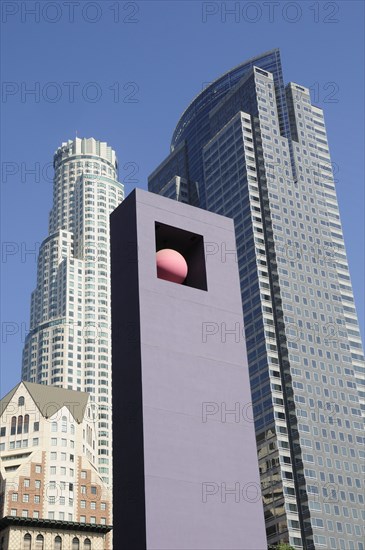 USA, California, Los Angeles, "Sculpture & skyscrapers, Pershing Square, Downtown"