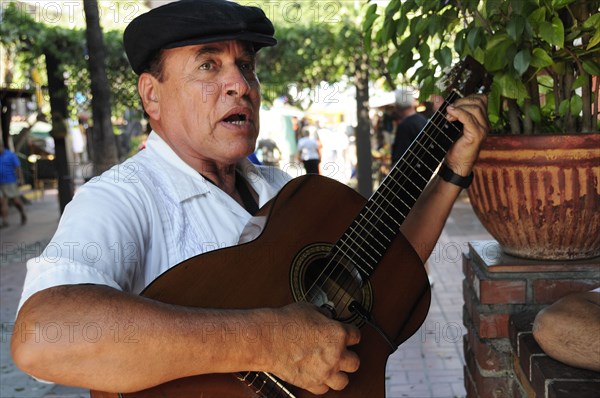 USA, California, Los Angeles, "Mexican guitarist, Olvera Street."