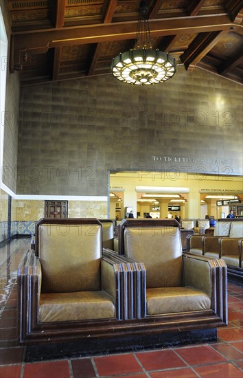 USA, California, Los Angeles, "Waiting hall, Union station"