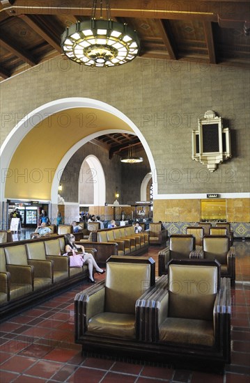 USA, California, Los Angeles, "Waiting hall, Union station"