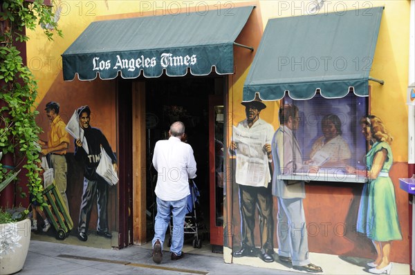 USA, California, Los Angeles, "Newspaper stall, Farmers Market"