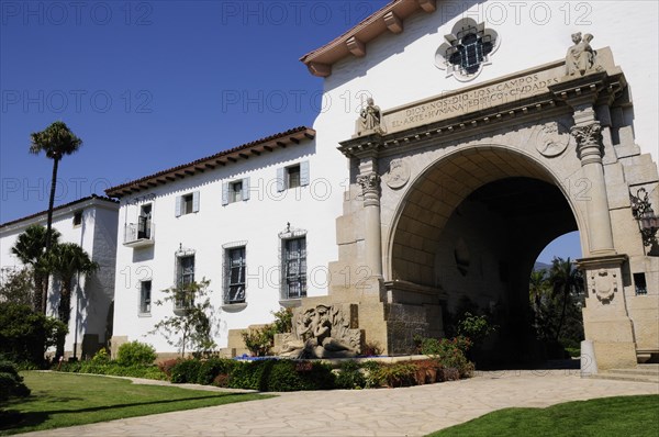 USA, California, Santa Barbara, County Courthouse.