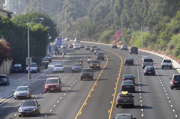 USA, California, Los Angeles, Route 1 Pacific Coast Highway at Santa Monica